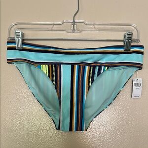 NWT American Eagle Aerie Striped Multicolor Swim Bikini Bottom Size M